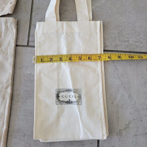 LOT 4  Gucci Natural Canvas‎ Linen  Logo Tote Bag Dust Bag - Picture 8 of 9